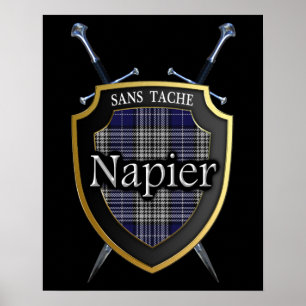 Clan Napier Tartan Schotse Schild & Zwaarden Poster