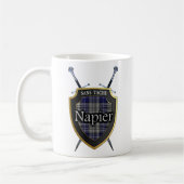 Clan Napier Tartan Shield and Swords Koffiemok (Links)