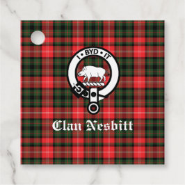 Clan Nesbitt Crest Badge & Tartan Persoonlijk Bedankjes Labels
