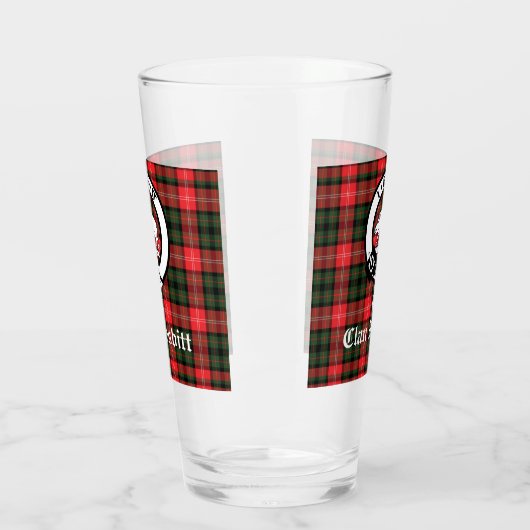 Clan Nesbitt Crest Badge & Tartan Persoonlijk Glas (Links)