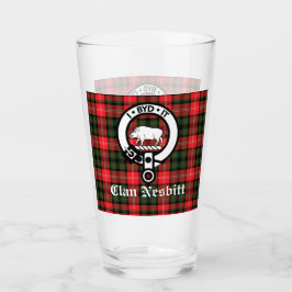 Clan Nesbitt Crest Badge & Tartan Persoonlijk Glas