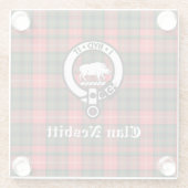 Clan Nesbitt Crest Badge & Tartan Persoonlijk Glazen Onderzetter (Achterkant)