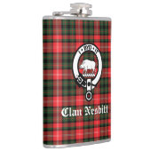Clan Nesbitt Crest Badge & Tartan Persoonlijk Heupfles (Rechts)