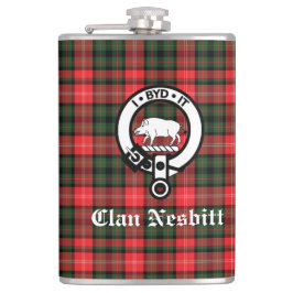 Clan Nesbitt Crest Badge & Tartan Persoonlijk Heupfles