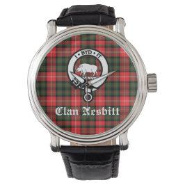 Clan Nesbitt Crest Badge & Tartan Persoonlijk Horloge