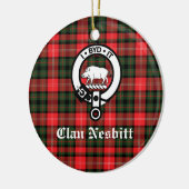 Clan Nesbitt Crest Badge & Tartan Persoonlijk Keramisch Ornament (Links)