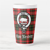 Clan Nesbitt Crest Badge & Tartan Persoonlijk Latte Mok (Voorkant)