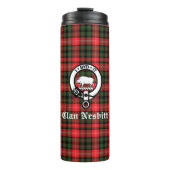 Clan Nesbitt Crest Badge & Tartan Persoonlijk Thermosbeker (Voorkant)