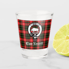 Clan Nesbitt Crest Badge & Tartan Shot Glas