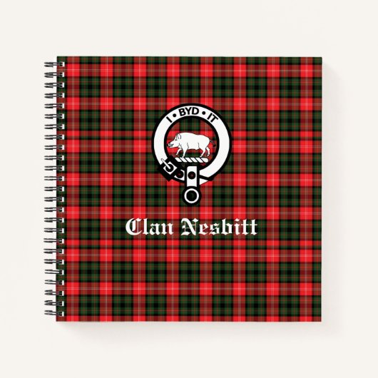 Clan Nesbitt Crest & Tartan Aangepast recept Notitieboek (Voorkant)