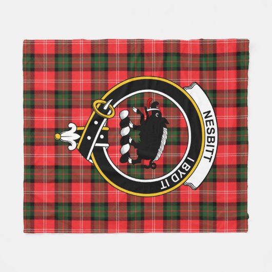 Clan Nesbitt Tartan Pset Fleece Deken (Voorkant (Horizontaal))