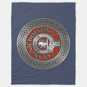 Clan Nicholson Crest & Tartan Knot Fleece Deken (Voorkant)