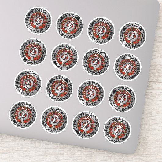 Clan Nicholson Crest & Tartan Knot Sticker (Detail)