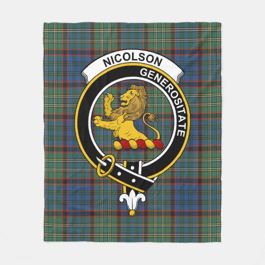 Clan Nicolson Hunting Ancient Tartan Pset Fleece Deken (Voorkant)