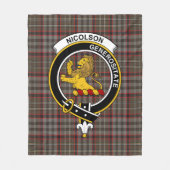 Clan Nicolson Hunting Weathered Tartan Pset Fleece Deken (Voorkant)