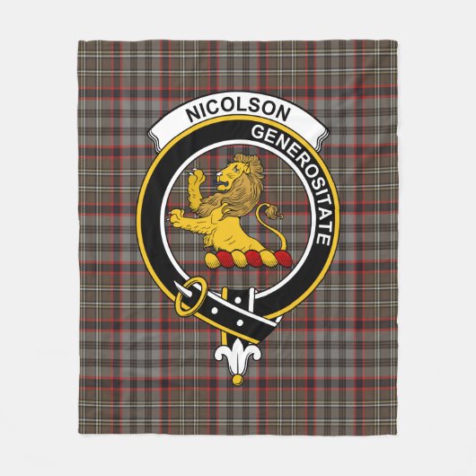 Clan Nicolson Hunting Weathered Tartan Pset Fleece Deken (Voorkant)