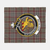 Clan Nicolson Hunting Weathered Tartan Pset Fleece Deken (Voorkant (Horizontaal))