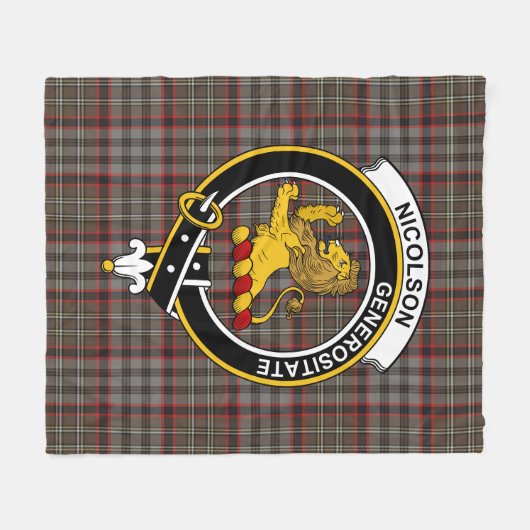 Clan Nicolson Hunting Weathered Tartan Pset Fleece Deken (Voorkant (Horizontaal))