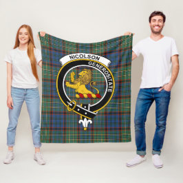 Clan Nicolson Jacht Oude Schotland Tartan Ruit Fleece Deken