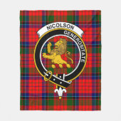 Clan Nicolson Modern Tartan Pset Fleece Deken (Voorkant)