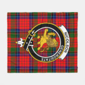 Clan Nicolson Modern Tartan Pset Fleece Deken (Voorkant (Horizontaal))