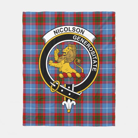 Clan Nicolson Tartan Pset Fleece Deken (Voorkant)