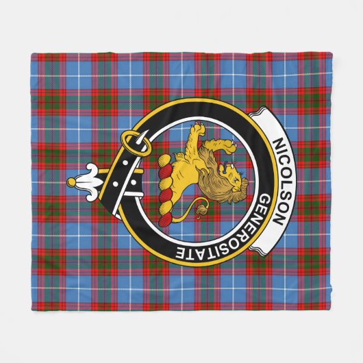 Clan Nicolson Tartan Pset Fleece Deken (Voorkant (Horizontaal))