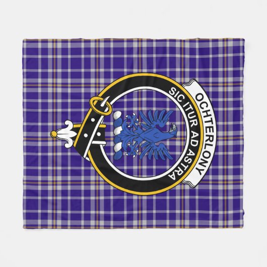 Clan Ochterlony Tartan Pset Fleece Deken (Voorkant (Horizontaal))