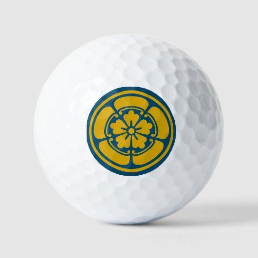 Clan Oda Crest (Kamon) Golf Balls Golfballen (Voorkant)