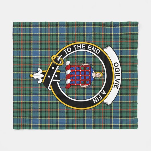 Clan Ogilvie Hunting Ancient Tartan Pset Fleece Deken (Voorkant (Horizontaal))