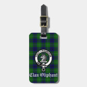 Clan Oliphant Crest Badge en Tartan Bagagelabel (Voorkant verticaal)