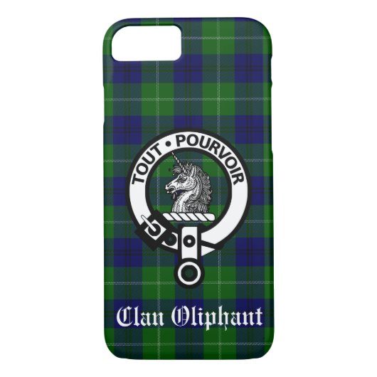 Clan Oliphant Crest Badge en Tartan Case-Mate iPhone Case (Achterkant)
