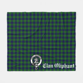 Clan Oliphant Crest Badge en Tartan Fleece Deken