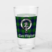 Clan Oliphant Crest Badge en Tartan Glas (Voorkant)