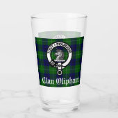 Clan Oliphant Crest Badge en Tartan Glass Glas (Achterkant)