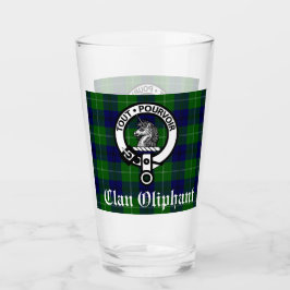 Clan Oliphant Crest Badge en Tartan Glass Glas