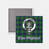Clan Oliphant Crest Badge en Tartan Magneet (Voorkant / Achterkant)