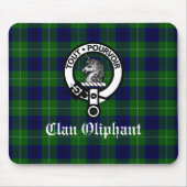 Clan Oliphant Crest Badge en Tartan Muismat (Voorkant)