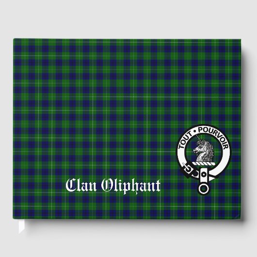 Clan Oliphant Crest Badge & Tartan Gastenboek (Voorkant)
