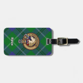 Clan Oliphant Crest boven Tartan Bagagelabel (Voorkant horizontaal)