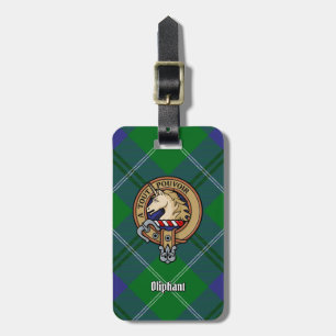 Clan Oliphant Crest boven Tartan Bagagelabel
