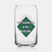 Clan Oliphant Crest boven Tartan Blikvorm Glas (Achterkant)