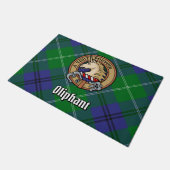 Clan Oliphant Crest boven Tartan Deurmat (Schuin)