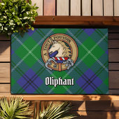 Clan Oliphant Crest boven Tartan Deurmat