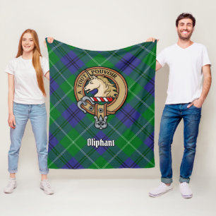 Clan Oliphant Crest boven Tartan Fleece Deken