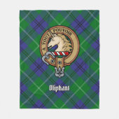 Clan Oliphant Crest boven Tartan Fleece Deken (Voorkant)