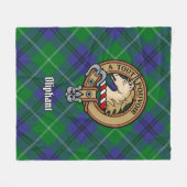 Clan Oliphant Crest boven Tartan Fleece Deken (Voorkant (Horizontaal))
