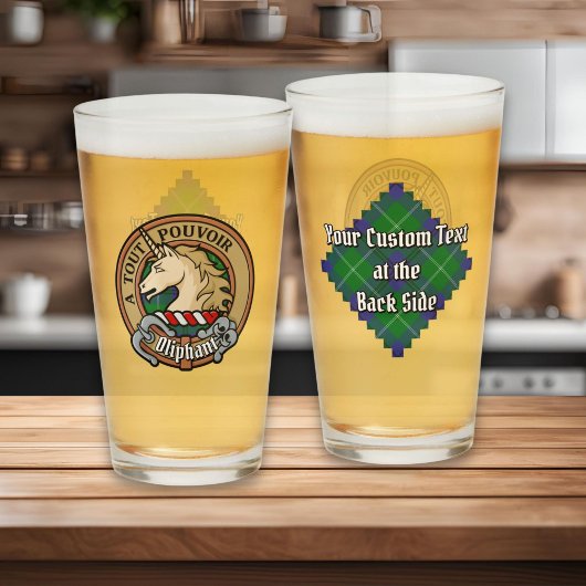 Clan Oliphant Crest boven Tartan Glas