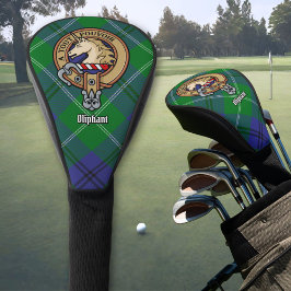 Clan Oliphant Crest boven Tartan Golfheadcover