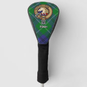 Clan Oliphant Crest boven Tartan Golfheadcover (Voorkant)
